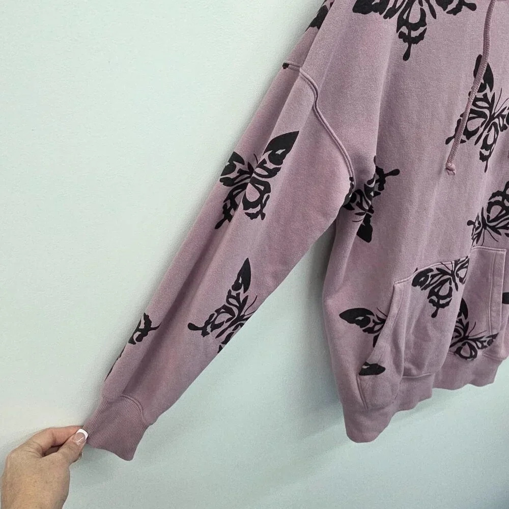 Women's Wild Fable Hoodie Sweatshirt Mauve Butterfly Purple‎ Size XS Pocket - Picture 6 of 13